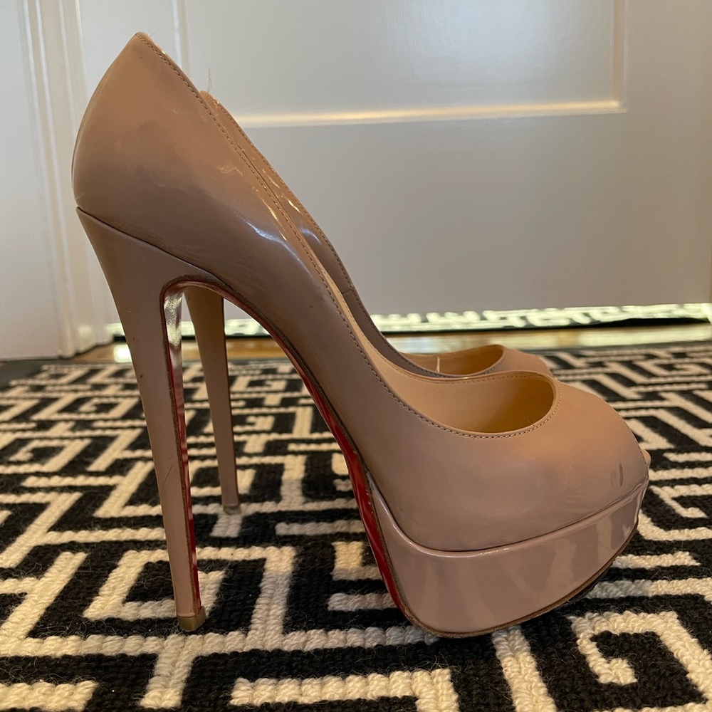Christian Louboutin nude Lady Peep platforms size 36 1/2
